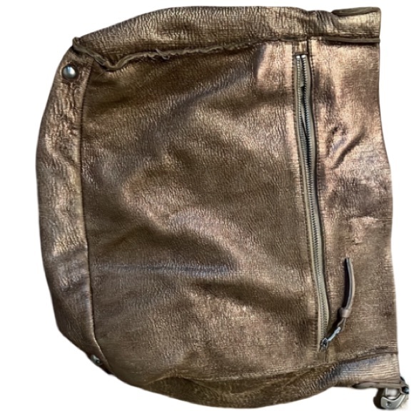 All Saints Rustic Metallic Gold Leather Slouchy Leather Hobo Bag - Picture 4 of 10